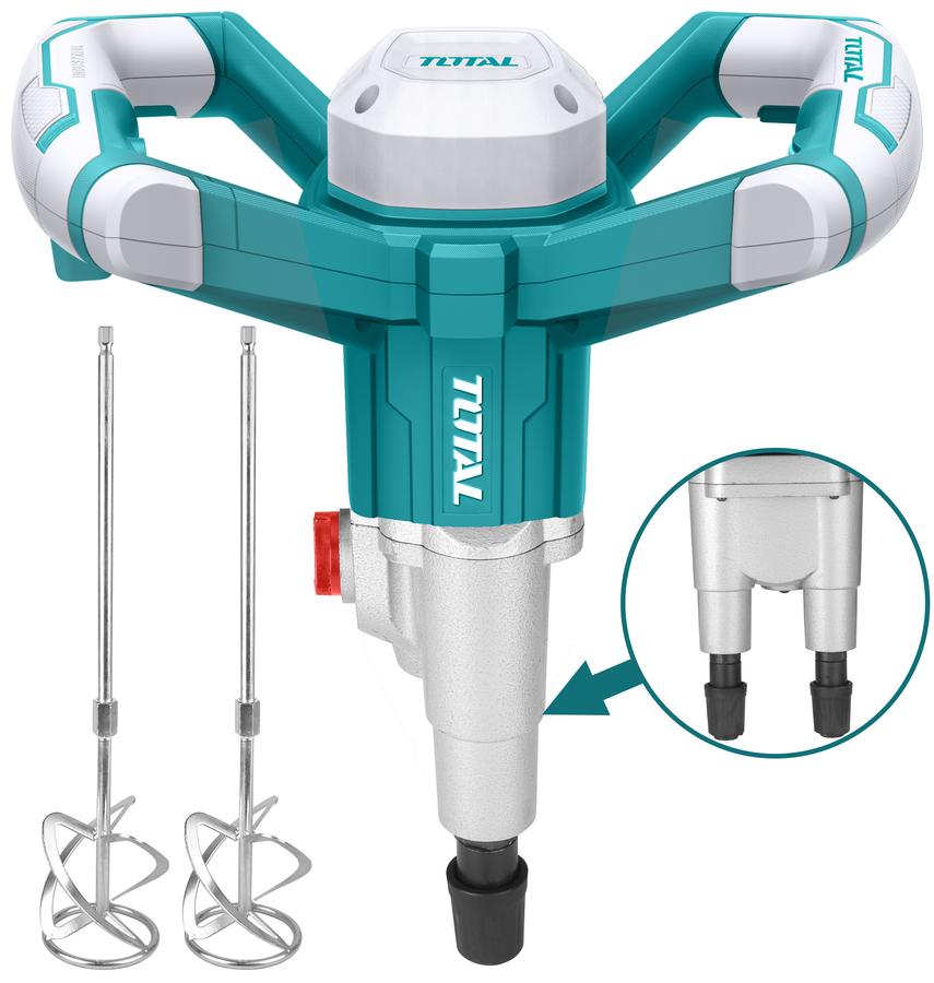 Миксер строительный 1800Вт, двойные лопасти, 180-480 об / мин, / 250-650 об / мин.